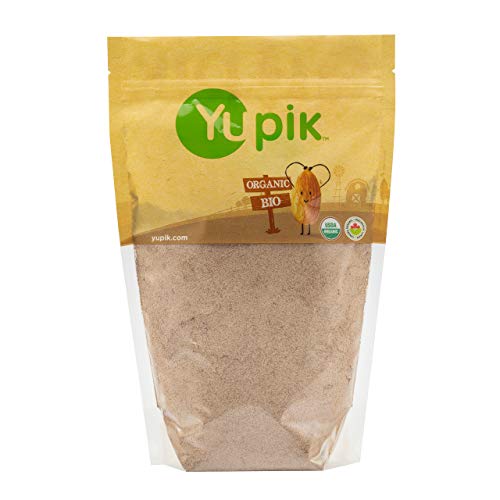 Yupik Organic Raw Flax Seed Protein Powder, 35% Protein, 1 kg, Non-GMO, Kosher, Vegan, Finely Ground Seeds, Salt-Free, Oil-Free, Plant-Based Protein, Source of Fiber, Ideal for Smoothies & Baking