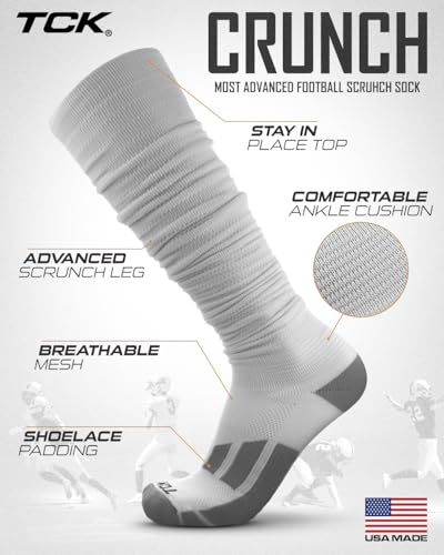 Football Scrunch Socks, Pre-Scrunched – Extra-Long Moisture-Wicking Over the Calf Socks for Youth, Boys & Men | Made in USA2