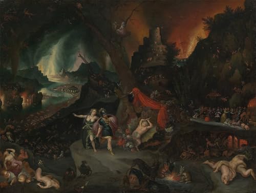 Cuadro de lienzo de Jan Brueghel Eneas y la sibila en el inframundo con acabado artístico
