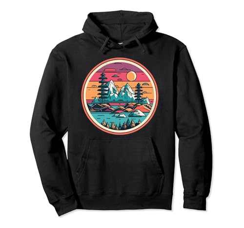 Design rétro forêt aventure amoureux de la nature randonnée camping Sweat à Capuche