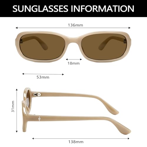 GUVIVI Retro Rectangular Sunglasses for Women 90s Small Narrow Cute Sun Glasses Slim Sleek Sunnies Lightweight Shades by GUVIVI - Used condition - Image 2