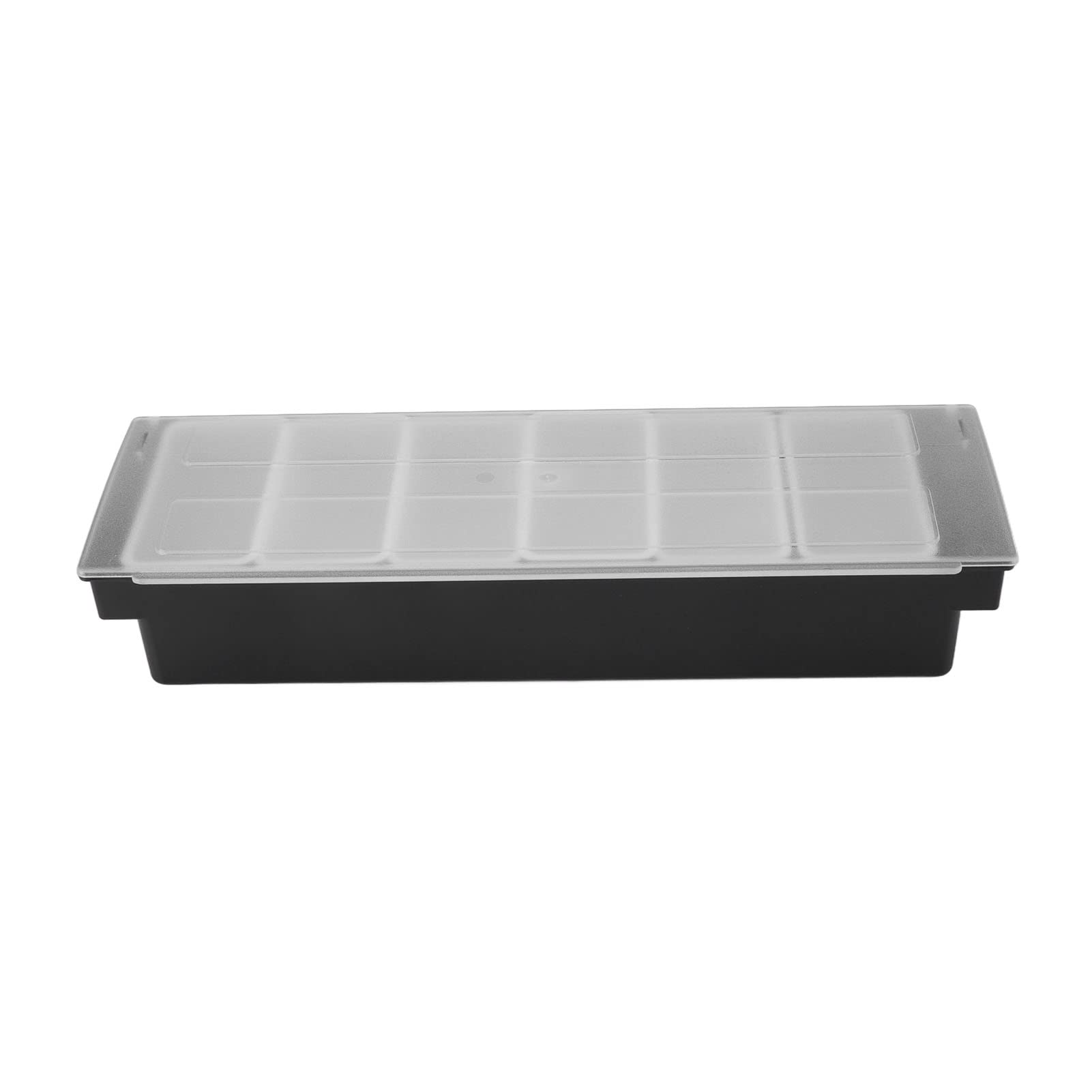 Aramox Condiment Caddy Plastique Couvercle Transparent Design Détachable Bar Multifonction Fruits Caddy Garniture Réfrigérée Bar Caddy Compartiment Plateau avec Couvercle (6