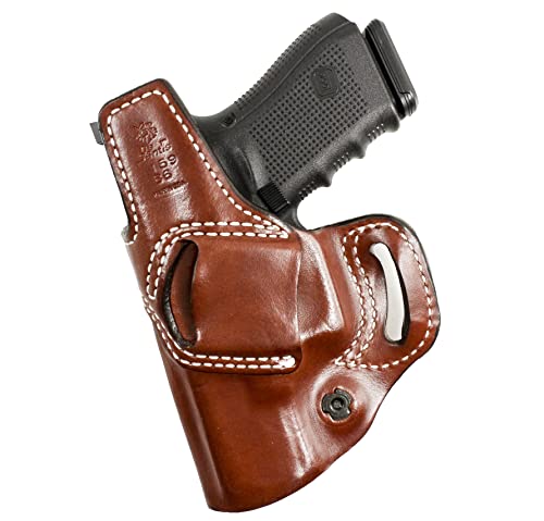 DeSantis Osprey IWB/OWB Gun Holster - IWB and OWB Holster, Leather Pistol Holster for Men and Women, Fits Glock 19, Glock 19 Gen 5, Glock 23, Glock 32, Glock 19X, Glock 45 - Right Hand Draw, Tan2