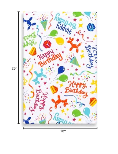 Cackleberry Home Happy Birthday Balloon Dogs Cotton Kitchen Towels 18 X 28 Inches thumb #4