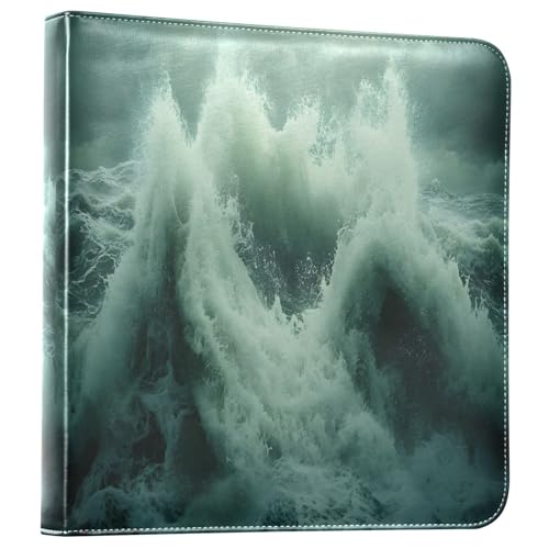 Álbum de fotos autoadhesivo bricolaje patrón Sea Surge con encuadernación de 3 anillos, 40 páginas, 8x10 para recuerdos miniatura 1