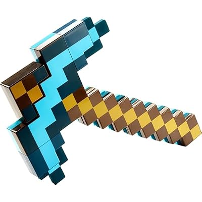 Mattel Minecraft Transforming Diamond Sword & Pick-Axe Kid-Sized 2-in-1 Toy Accessory for Role-Play & Costumes