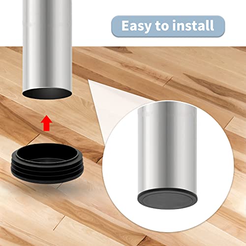Image of Flyshop 8 Pack Black Plastic Hole Plug Round Tubing End Cap Chair Glide Inserts 63 mm, 2-1 /2 inch