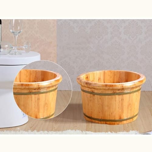 Tina de baño para pies de ciprés hecha a mano miniatura 6