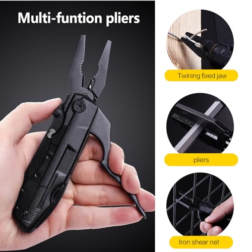 14 in 1 Multitool Pocket Knife for Men, Christmas Stocking Stuffers Gifts for Dad, Husband, Tactical Multi Tool screwdriver set with Nylon Sheath for Survival, Camping - Image 6