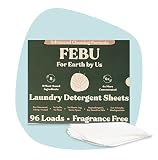 FEBU Eco Friendly Laundry Detergent Sheets | 96 Loads, Fragrance Free | 6x More Cleaning Power With