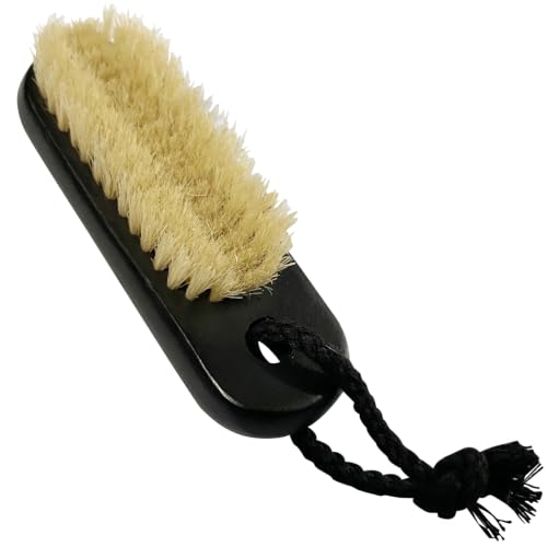 Wooden Nail Brush Cleaner with 100% Natural Boar Bristles Black