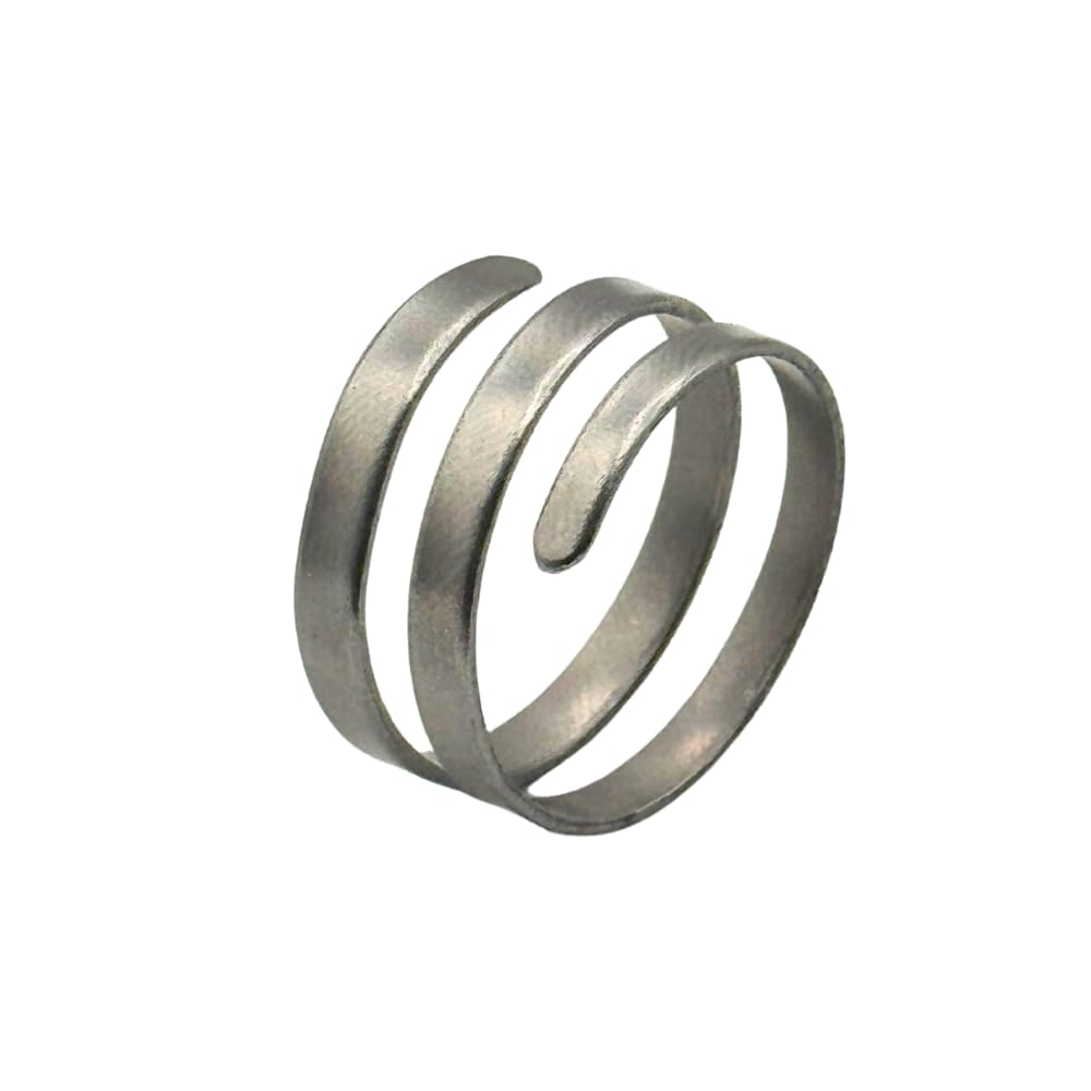 Antica Fucina Rho® - Verstellbarer Ring aus Reintitan | Fein und Essenziell – Metallstärke 0,8 mm | 100% handgefertigt Made in Italy | Unisex | (Göttin, 47-57 mm, Titan)