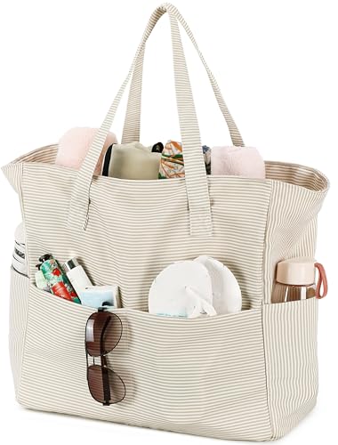 LEDAOU Waterproof Sandproof Beach Tote with Wet Pocket