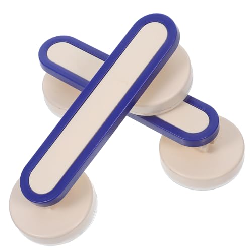 Hoement 2 Piezas mango de ventosa manija de la puerta de vidrio pasamanos de peldaños de escalera Tirar de la puerta de vidrio pasamanos de la pared del baño el plastico Blue