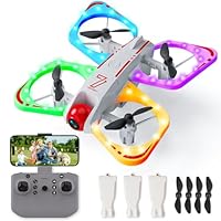 Handwell Drone con Telecamera, Mini Drone per Bambini Giocattolo HD 720P, Drones con Luci LED/Rotazione 3D/volo Circolare, RC Quadricottero, Giocattolo Regali per Bambini e Bambine dai 6, 7, 8+ anni