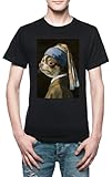 Elegant Vendax Il Chihuahua con L\'orecchino di Perla T-Shirt Uomo Nero