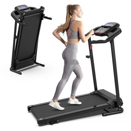 Image of Compact Home Treadmillwith 3-Level Manual Incline, 2.5HP Motor Running Treadmill for Home, Heart Rate Sensor, 0.5-7.5 MPH Speed, LCD Display, 265LBS Capacity for Workout & Fat Loss