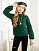Arshiner Girl Plain Knit Jump Top Long Lantern Sleeve with Basket Weave Sweater for Kids Fall Winter Clothes Green 11-12 Years