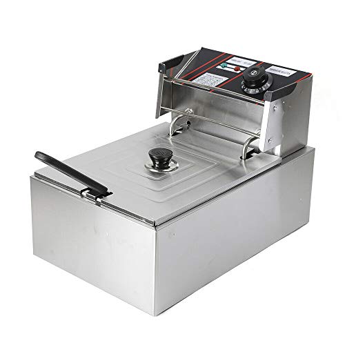 Friteuse à huile grasse | Friteuse Traditionnelle | Friteuse à cylindre unique 5,5 l 2,5 kW | Acier inoxydable | Thermostat | 220 V | 2500 W Friteuse Deep Fryer