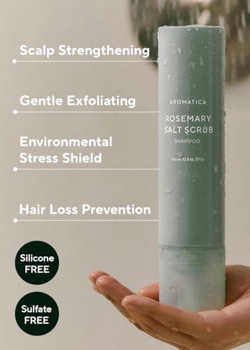 Image of AROMATICA Rosemary Salt Scrub Shampoo (10.5 oz / 300g)