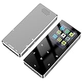 mp3プレーヤー 小型 スピーカー内蔵 有線イヤホン 変速再生 A-B リピート再生 Bluetooth5.0 最大128GB対応 使いやすい [録音/FMラジオ/電子ブック/アラーム] 1.8インチ大画面 アルミ合金 金属の質感 SD/TF対応 usb対応 4GB内蔵 生徒 運動 音楽プレーヤー 日本語説明書付き (シルバー)