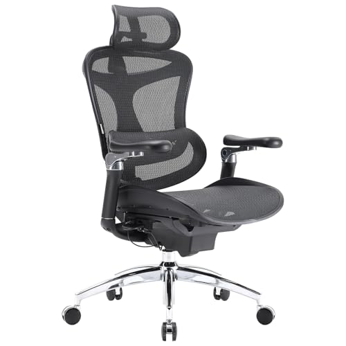 SIHOO Doro C300 Pro Ergonomic Office Chair with Ultra-Soft 6D Armrests, Dynamic Lumbar Support, Seat Depth Adjustment, Adjustable Backrest, Big and Tall Desk Chair for Home Office (Black) Bl