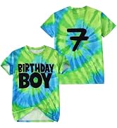 GLIGLITTR Birthday Boy Shirt Toddler Baby Boys Birthday Tshirt Kids Bday Party Outfit 5th 6th 7th...