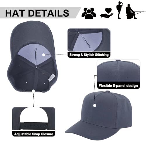 Image of 5-Panel Baseball Cap for Workouts, Hiking, Outdoor Sports, Customizable DIY Design, All-Season Comfort Fit, Adjustable