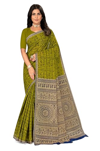 Image of TAMAIRA FASHION Mulmul Pure Cotton Saree For Woman Warli Printed |Office Wear Daily Wear Sarees For Women Without Blouse Piece(Available in 16 Colours)