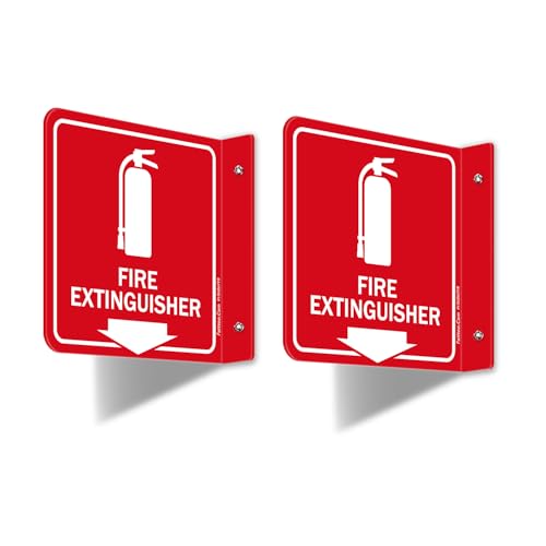 Panneau extincteur flèche vers le bas en plastique acrylique résistant lot de 2