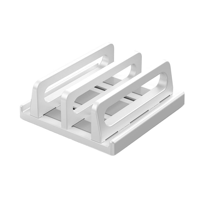 Soporte vertical para portátil blanco: solucione el desorden de su mesa