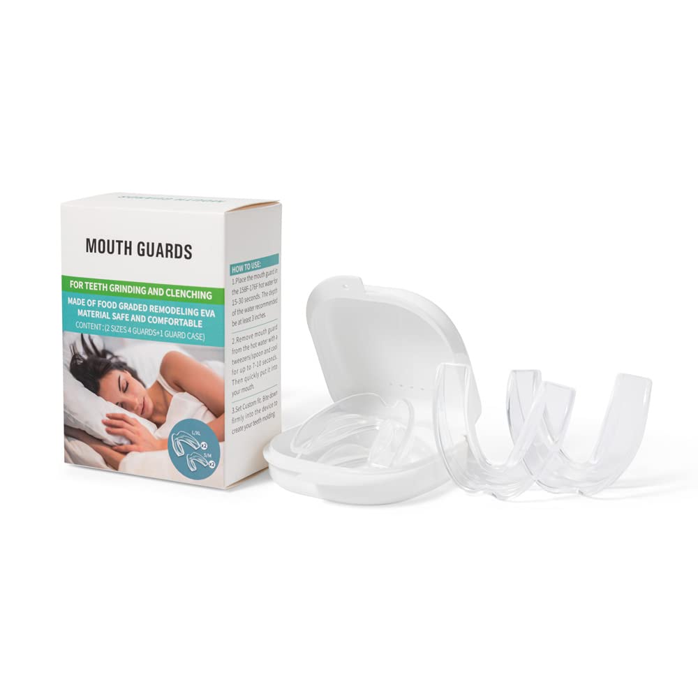 Custom Perfect Fit Food Graded EVA Material 4X Teeth Grinding Mouth Guards Stop Teeth Clenching Bruxism Dental Guard Get a Good Sleep at Night