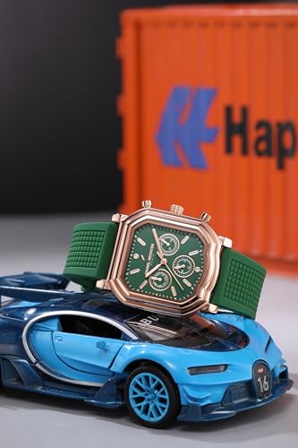 Image of Daniel Hechter Paris Moulin Collection Analog Watch for Men with Square Case, Luminous Hands & Markers, Multifunction Dial and Silicone Strap
