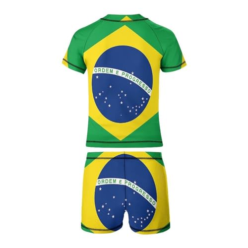 Brazilian FlagChildren's Casual Swimsuit Set - Simple and Versatile8-10Y（130cm）3