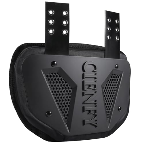 Cienfy Football Back Plate for High-Impact Protection, Universal Football Backplate for Shoulder Pads, for Youth and Adult (Black, Youth)