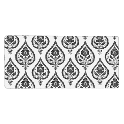 Tapis de souris de jeu pour ordinateur portable imprimé noir et blanc sur bureau moderne