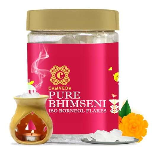 Camveda Pure Bhimseni Camphor Kapoor/Kapur Jar (500g) | 100% Pure Camphor Purifying & Pleasant Fragrance for Pooja, Hawan, Air Freshener | Unadulterated Camphor- Bhimseni Camphor- 500gm