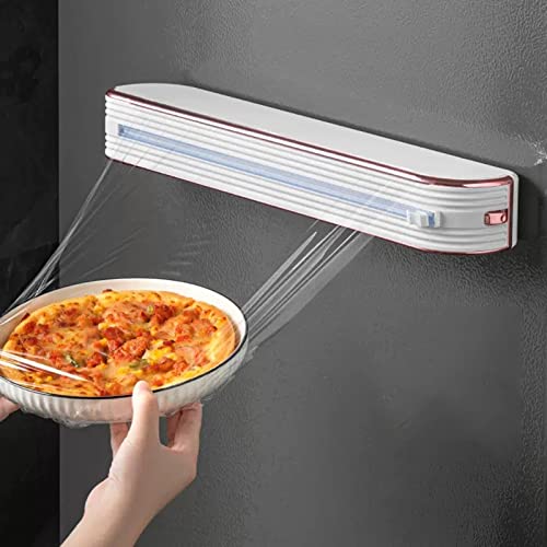 Dispensador de film transparente reutilizable con cuchilla para cocina y supermercado