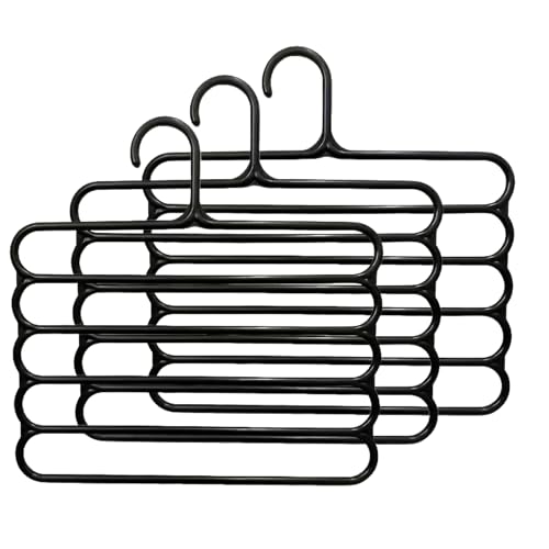 Multi-Layer Clothes Organizer Hanger for Pants Scarves Ties | Space Saving Wardrobe Hanger with 5 Bars | Strong Metal Closet Organizer