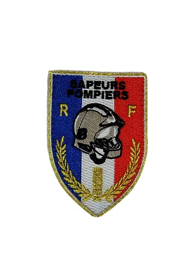 Ecusson Sapeurs Pompiers Blason Tissu brodé avec scratch Drapeau France