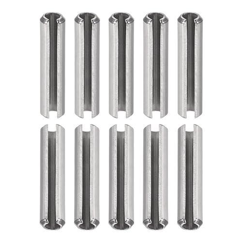DTGN 5x50mm(DxL) Pasadores de Resorte Ranurados - 10 Piezas - para Hogar Máquina Sujetador - Ranurado Resorte Pasador de 304 Inoxidable Acero Pasador Tensión Divididos - Plateado