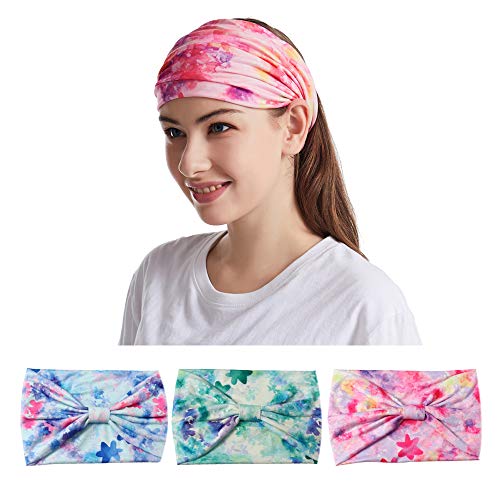 Wide Headbands for Women's Hair Tie Dye Hair Bands Hair Accessory (Pack of 4)