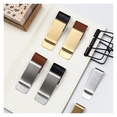 Multi-Functional Cash Clip 20 Pcs Vintage Metal Handmade Leather Pen Holder Clips Brass Clips3