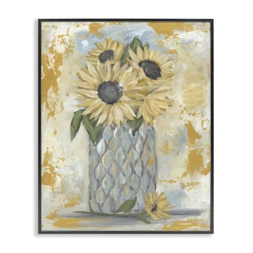 'Rustic Weathered Sunflower Vase'| Framed Giclee Art