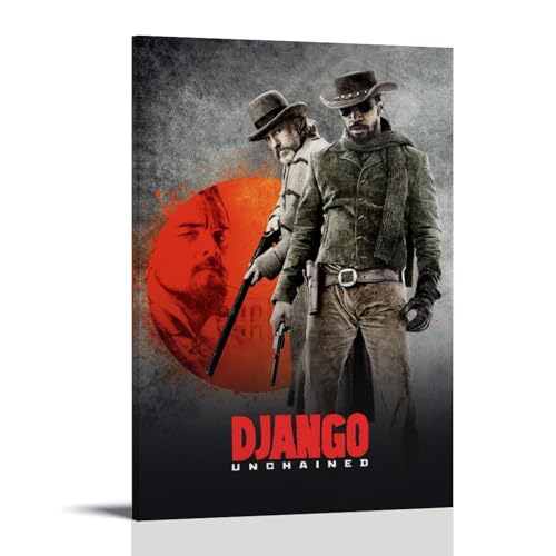 YUYUMEGDE Django Póster de Arte de Película Desencadenada Pintura Decorativa Lienzo Arte de Pared Salón Póster Dormitorio Pintura, Arte de Pared Impresión de Imagen Moderna Decoración de Habitación