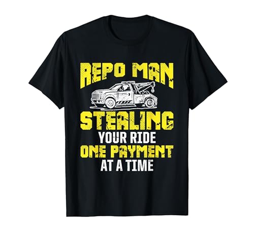 Repo Man Recovery Agent Repossession Funny T-Shirt, Men, Black, 5X-Large