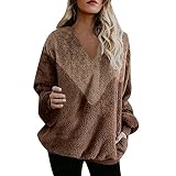 Sweater Damens Leichte Farbblock Sweater V Neck Lauschig Grosse GröSsen Sweatshirt Für Damen Mit Taschen Flannel Beerdigung Langen ärmeln Vintageen Festivale