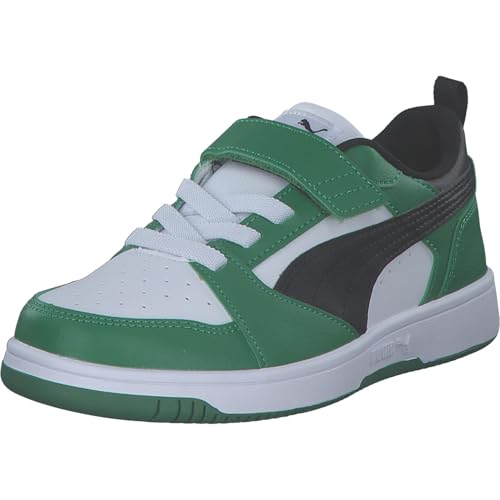 Puma Mixte Enfant Rebound V6 Lo AC+ PS, Puma White Puma Black Archive Green, 32 EU
