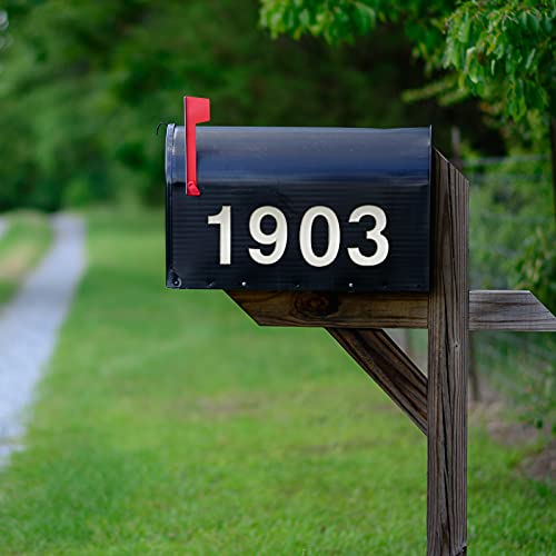 Image of 20 Pieces House Numbers Mailbox Numbers 0-9, 3D Door Address Numbers Self Adhesive Mailbox Numbers Sticker or House, Apartment, Office, Hotel Room, Mailbox Signs (White,2.76 Inch)