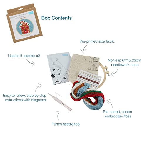 Trimits Embroidery Punch Needle Hoop Kits, 15.2cm 6, Gingerbread House - Image 3